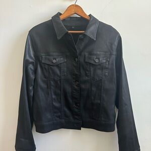 JBrand Classic Coated Denim Jacket Black Size Large